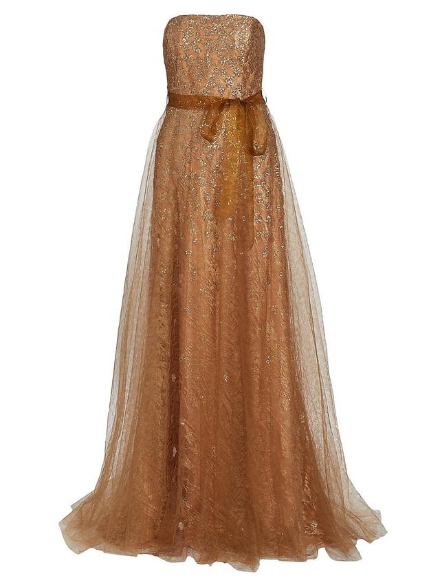 Womens Strapless Sequin-Embellished Gown Product Image