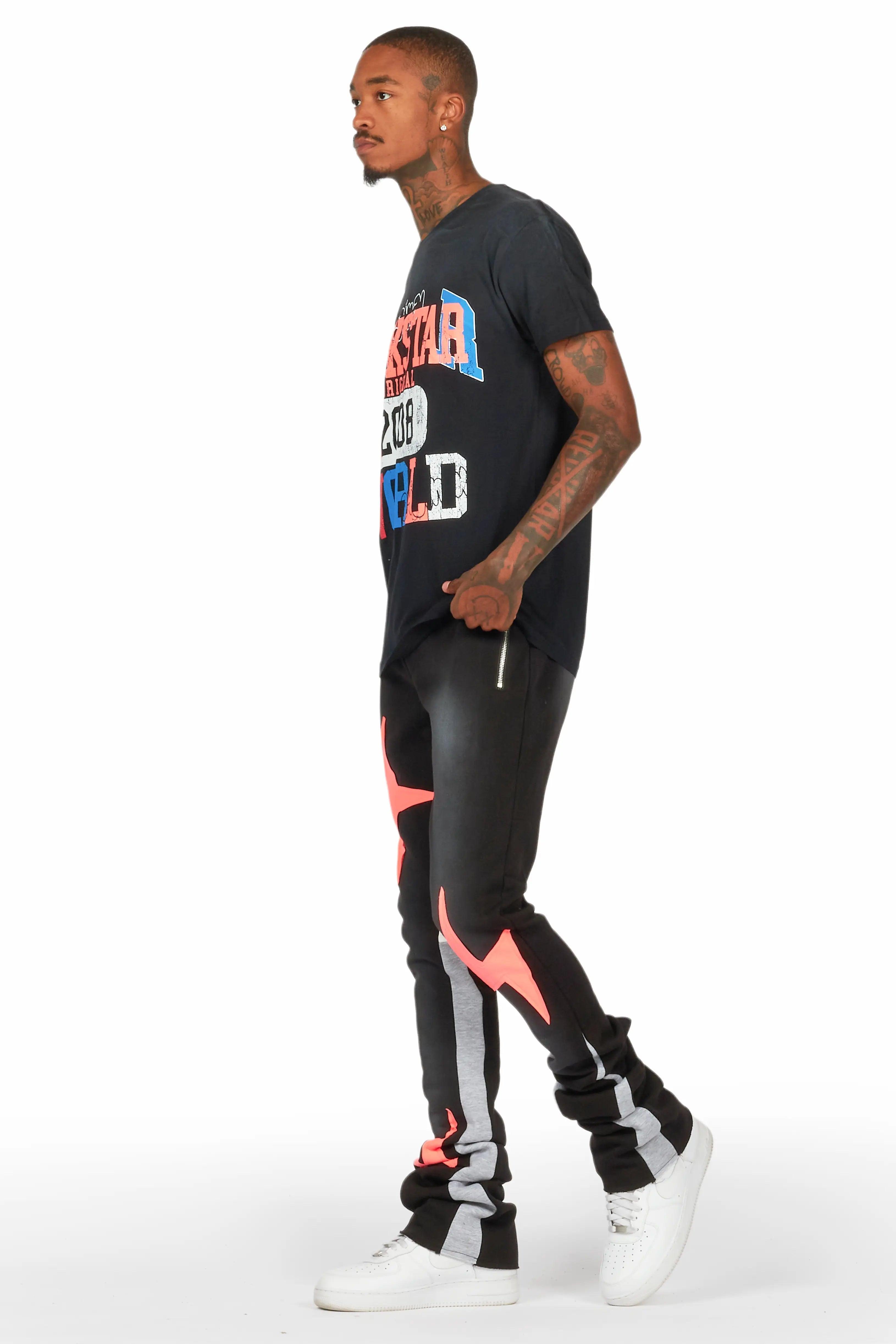 Lemar Black T-Shirt/Super Stacked Flare Track Set Male Product Image