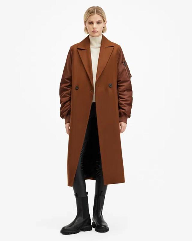 Paulah Wool Blend Double Breasted Coat In Sugar Brown Product Image