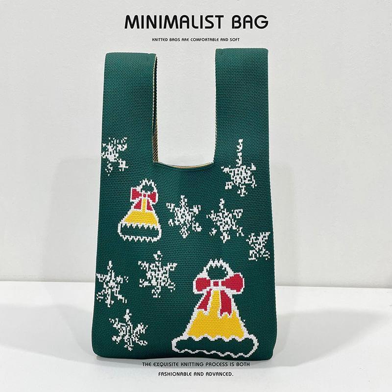 Christmas Print Knit Shopper Bag Product Image