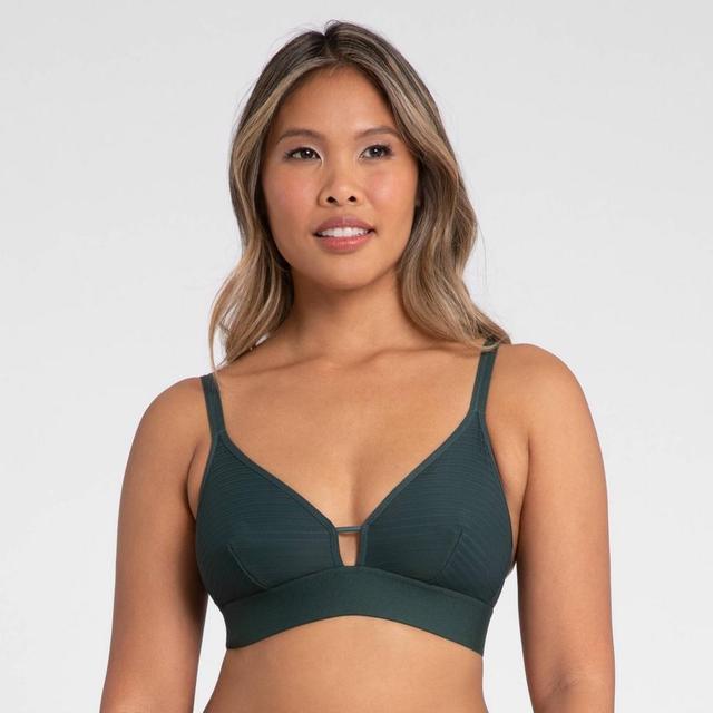 All.You. LIVELY Womens Stripe Mesh Bralette - Emerald M Product Image