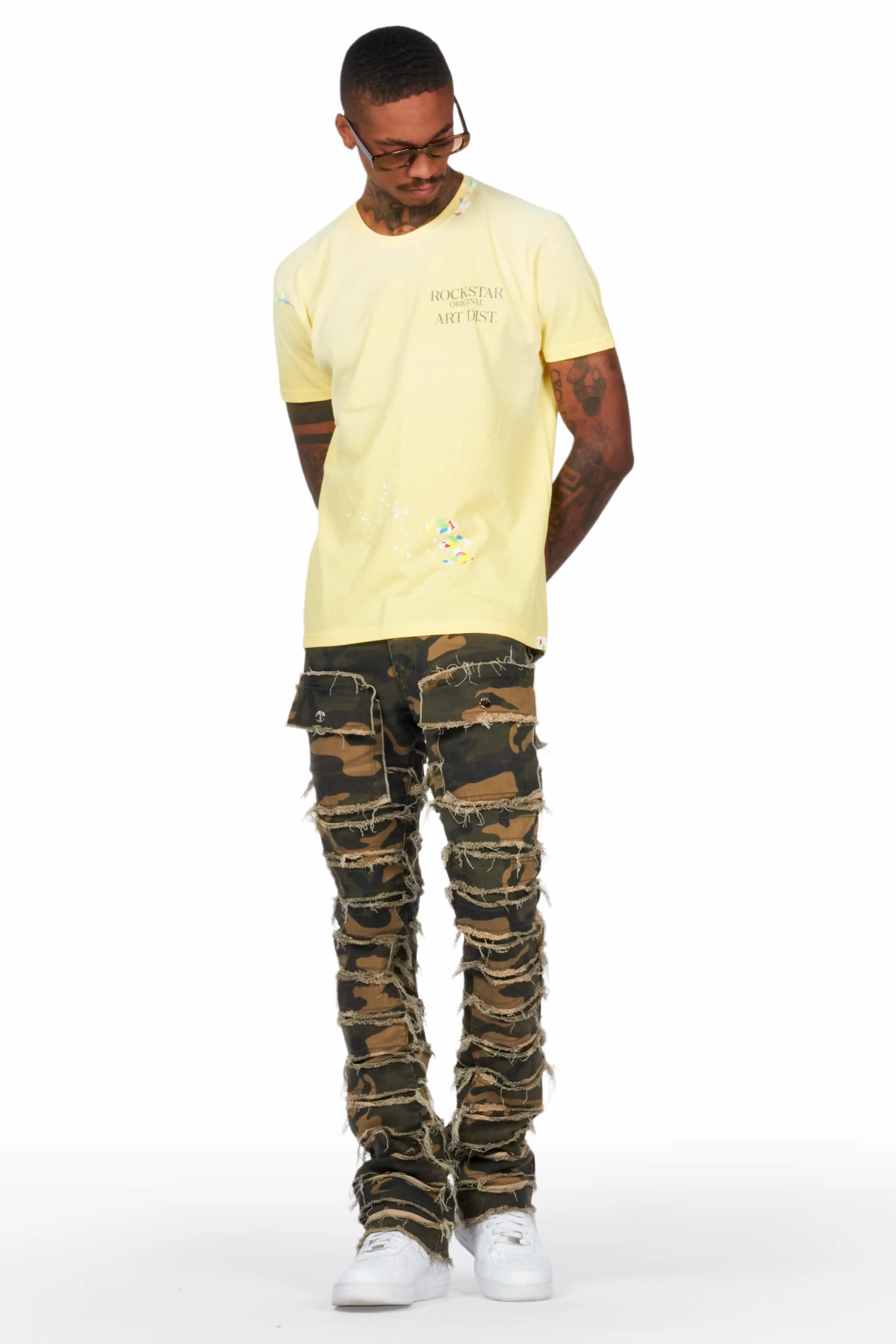 Kinby Camo Stacked Flare Jean Male Product Image