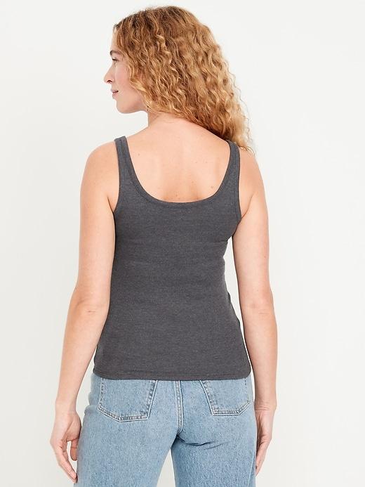 First-Layer Ribbed Scoop-Neck Tank Top Product Image