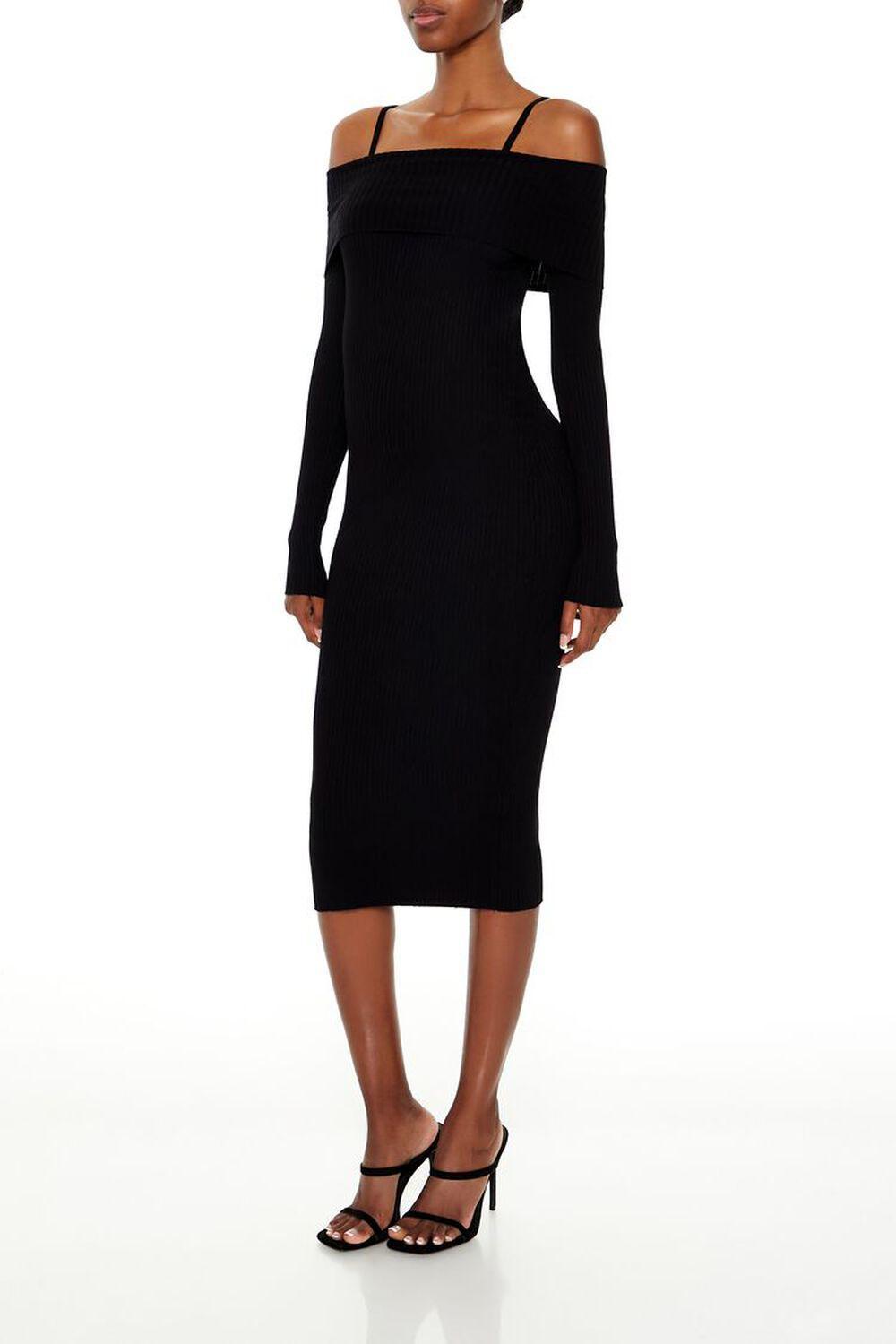 Open-Shoulder Midi Sweater Dress | Forever 21 Product Image