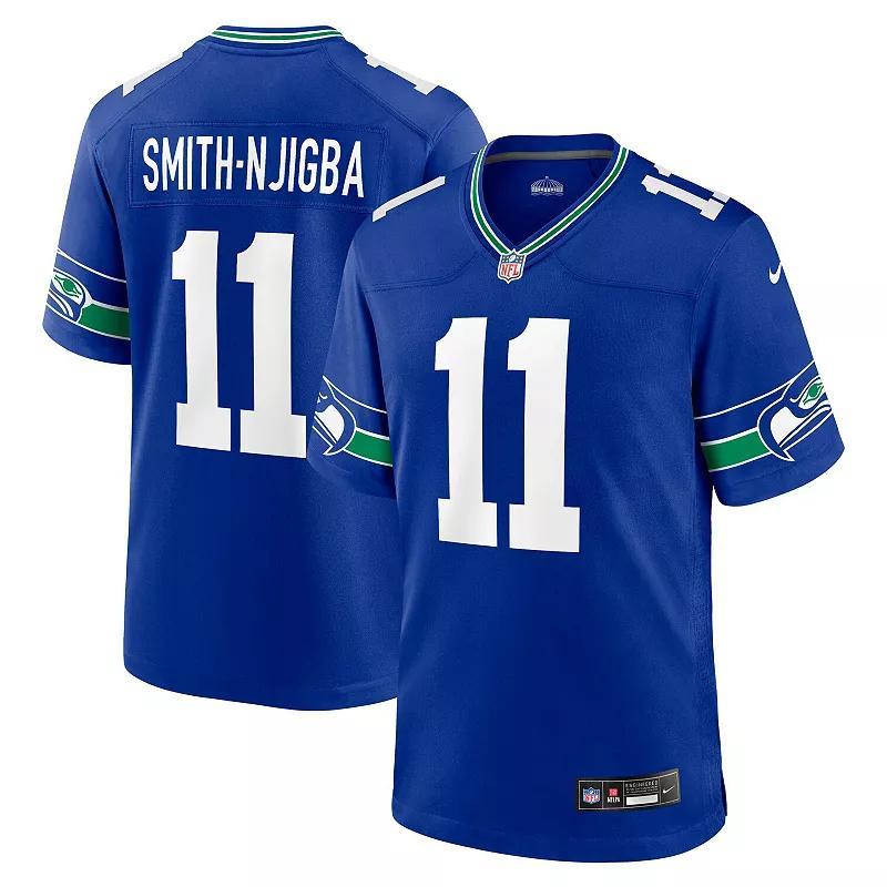 Mens Nike Jaxon Smith-Njigba Royal Seattle Seahawks Throwback Player Game Jersey Product Image