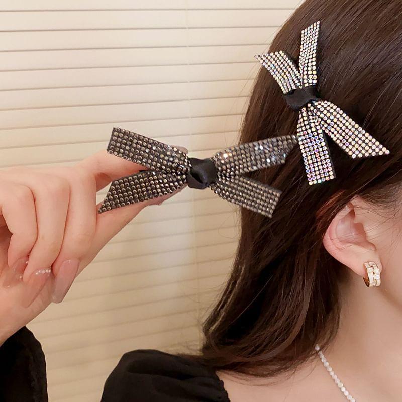 Bow Rhinestone Hair Clip Product Image