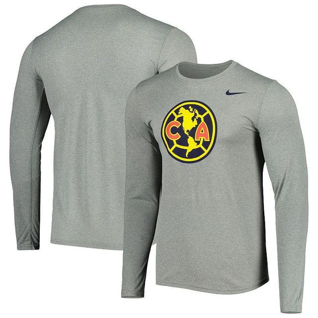 Mens Nike Heather Gray Club America Primary Logo Legend Performance Long Sleeve T-Shirt Grey Product Image