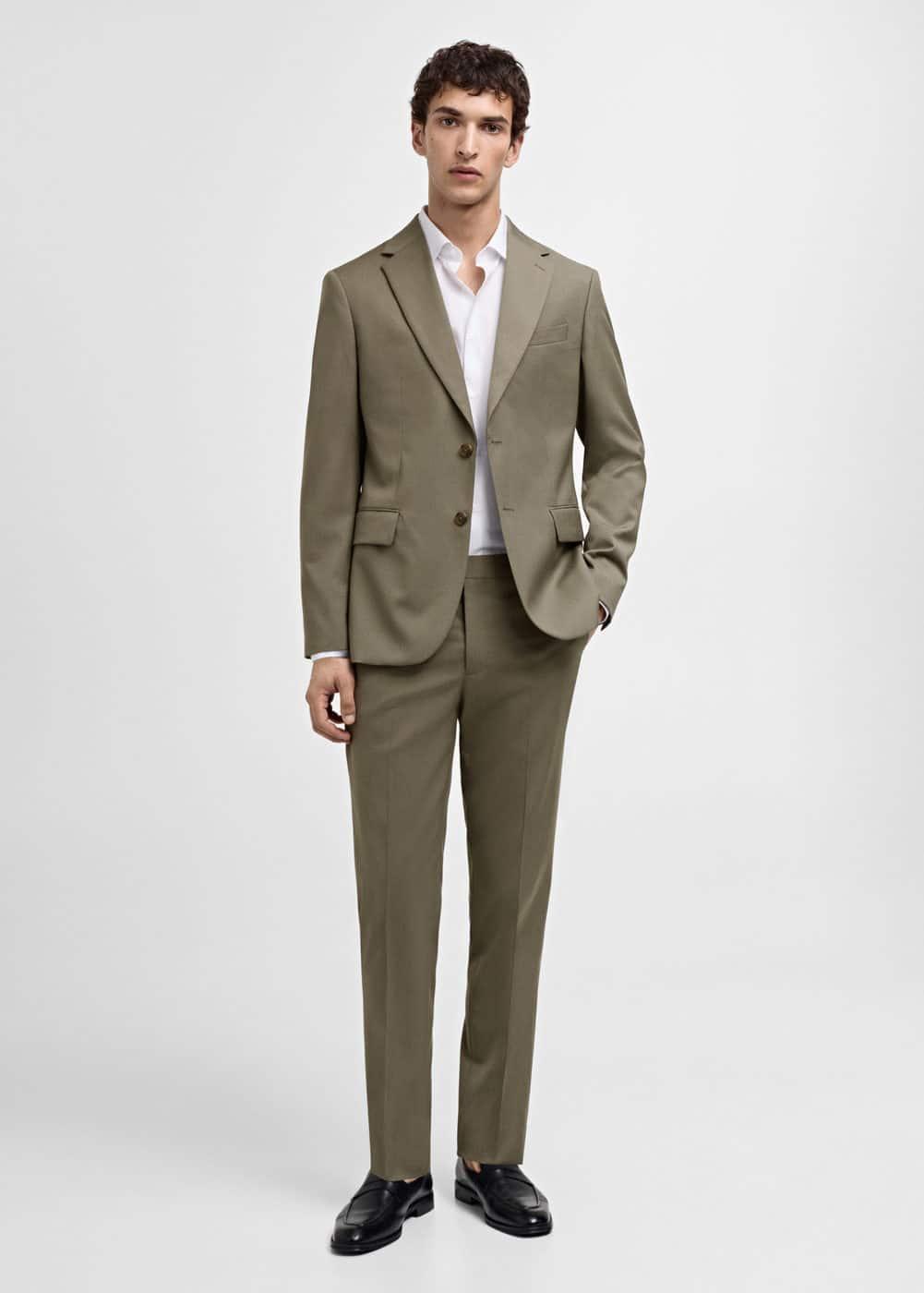 MANGO MAN - 100% virgin wool slim-fit suit pants pastel greenMen Product Image