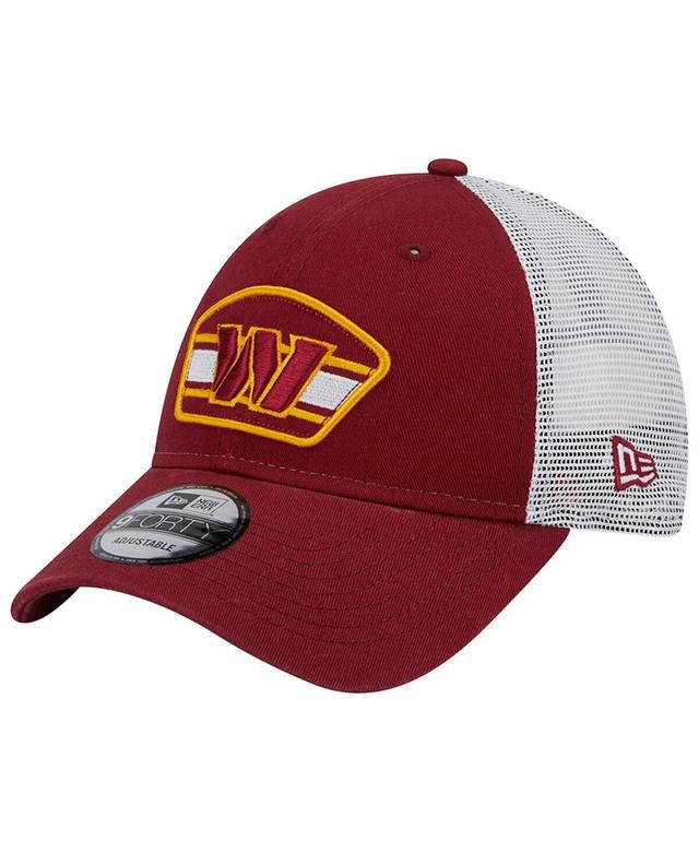 Mens New Era Burgundy/White Washington Commanders Logo Patch Trucker 9FORTY Snapback Hat Product Image