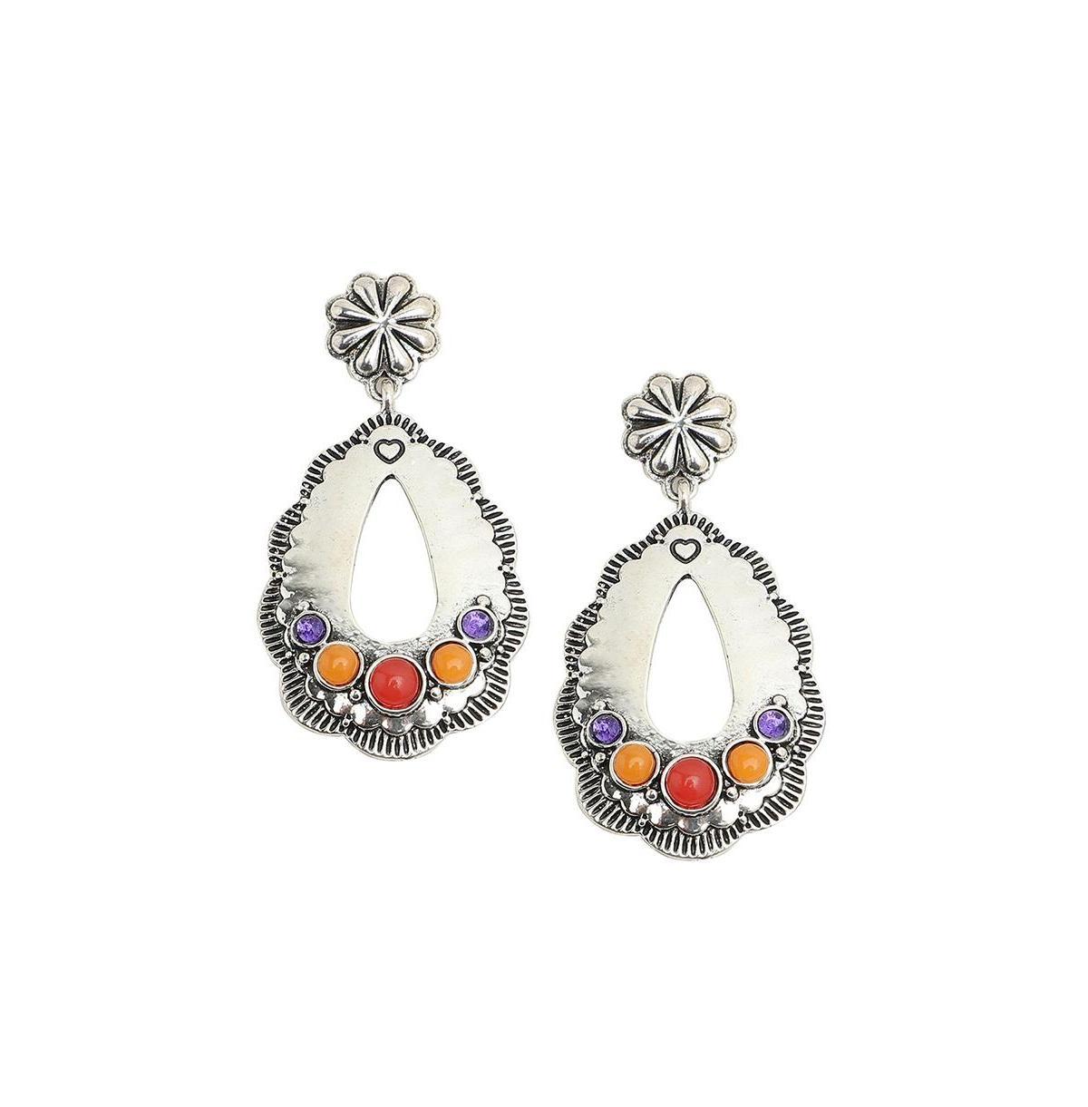 Sohi Womens Floral Drop Earrings Product Image