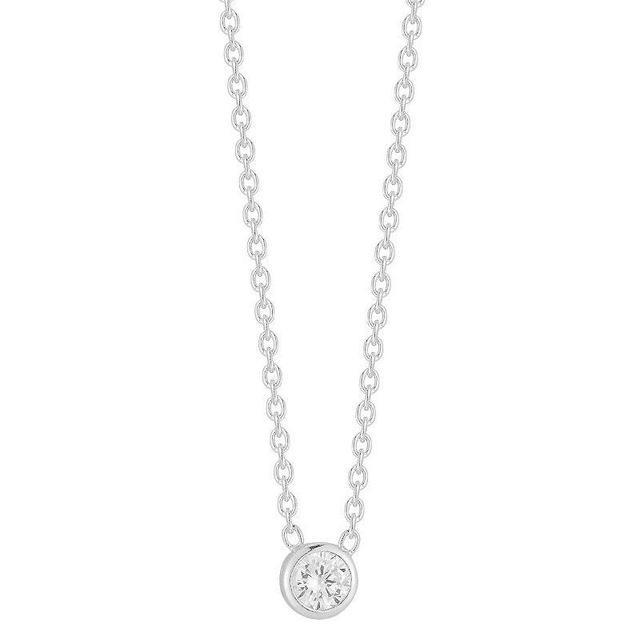 Sunkissed Sterling Sterling Silver Cubic Zirconia Stone Necklace, Womens Silver Tone Product Image