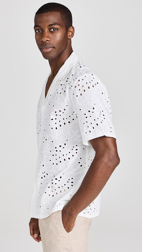 Club Monaco Camp Collar Eyelet Shirt | Shopbop Product Image