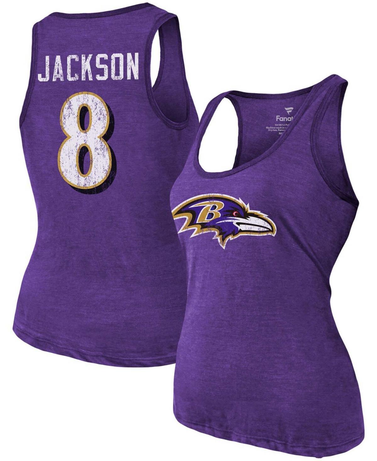 Womens Heathered Purple Baltimore Ravens Name Number Tri-Blend Tank Top Product Image