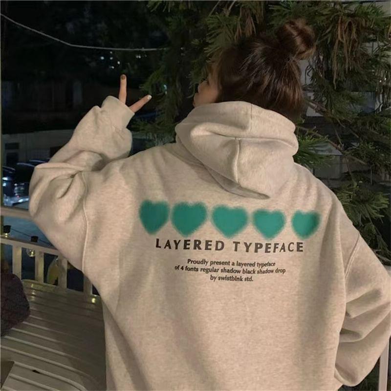 Lettering Oversized Hoodie Product Image