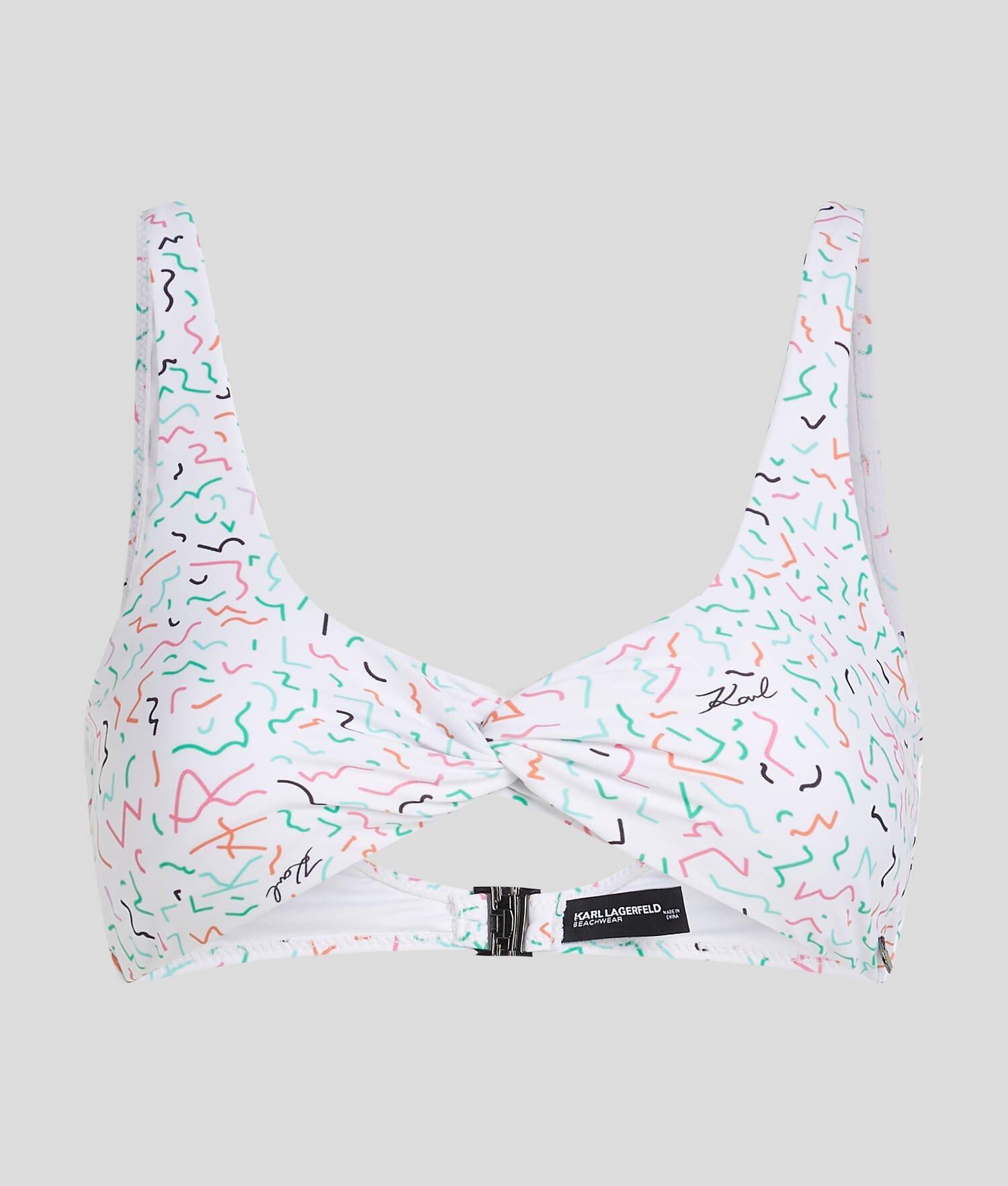 GEOMETRIC PRINT TWIST-FRONT BIKINI TOP Product Image