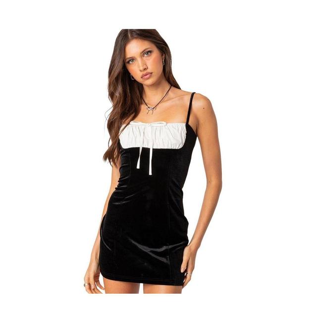 EDIKTED Cristy Velvet Minidress Product Image