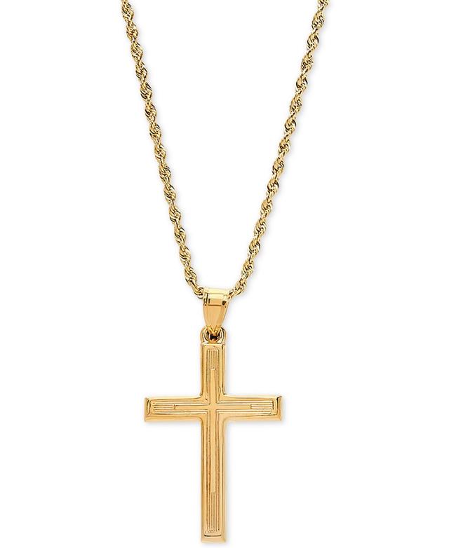 Engraved Cross 20 Pendant Necklace in 14k Gold Product Image