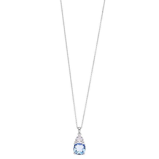 SIRI USA by TJM Sterling Silver Lab-Created Blue Quartz & Cubic Zirconia Pendant Necklace, Womens Product Image