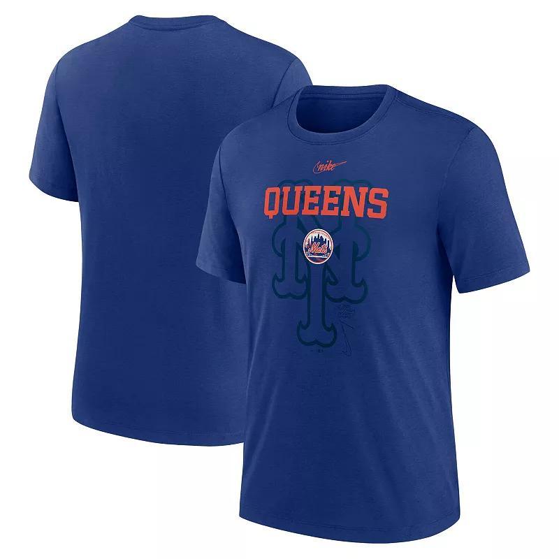 Mens Nike Royal New York Mets Rewind Retro Tri-Blend T-Shirt Product Image