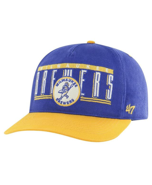 47 Brand Mens Royal Milwaukee Brewers Double Headed Baseline Hitch Adjustable Hat Product Image