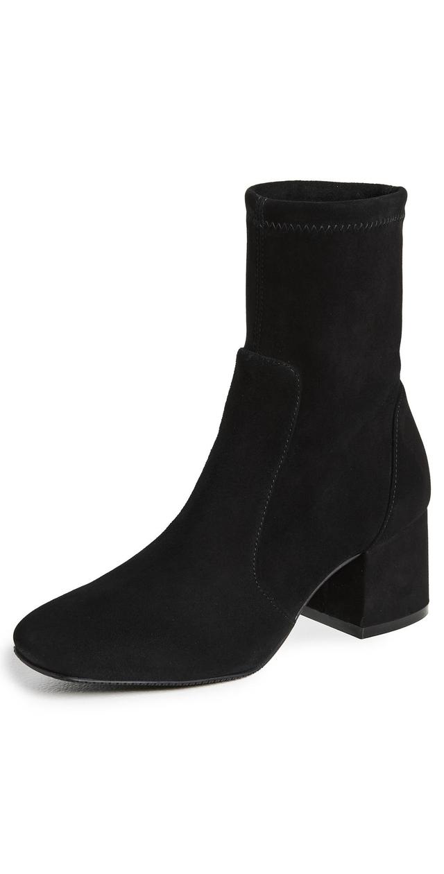 Womens Sleek Suede Sock Booties - Black - Size 7 - Black - Size 7 Product Image