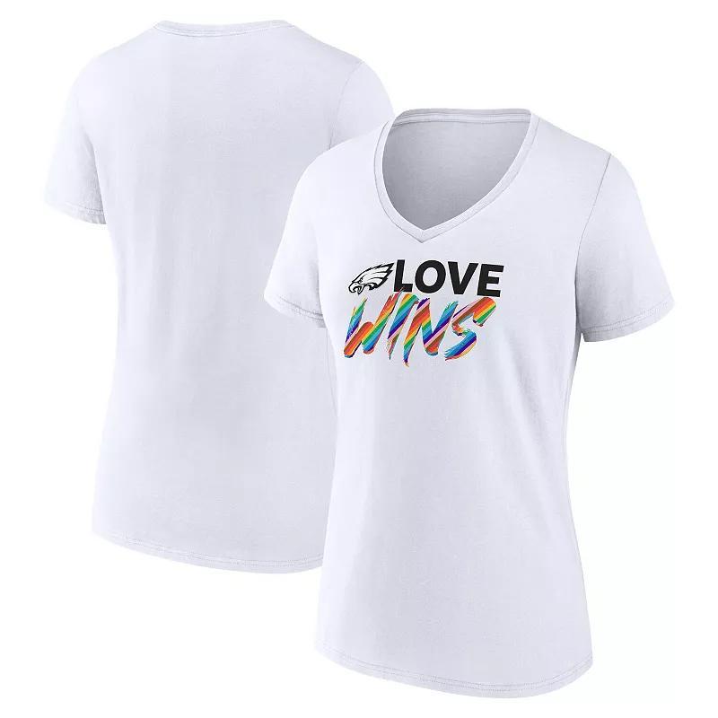 Womens Fanatics Philadelphia Eagles Love Wins V-Neck T-Shirt Product Image