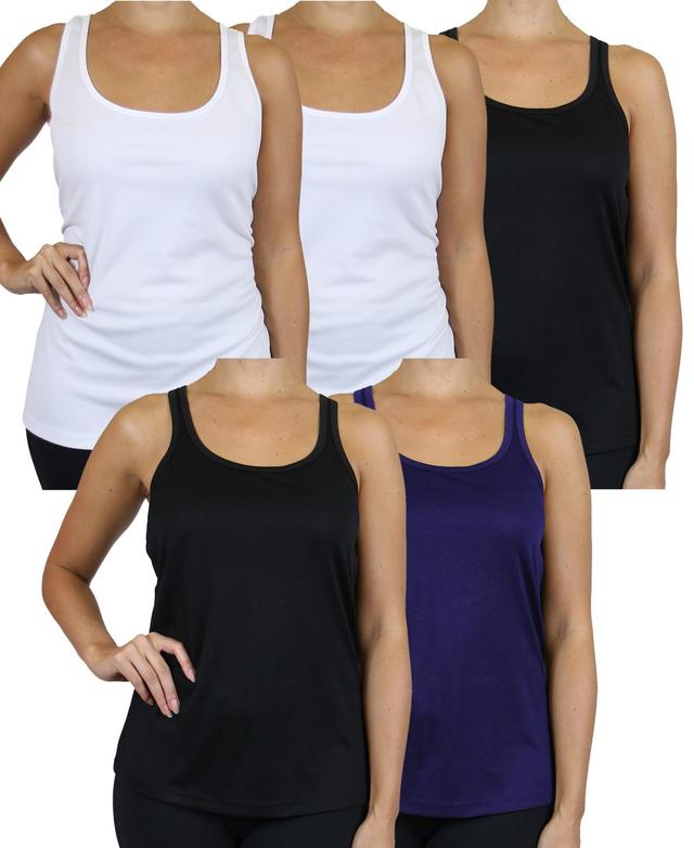 Galaxy By Harvic Womens Moisture Wicking Racerback Tanks-5 Pack Product Image