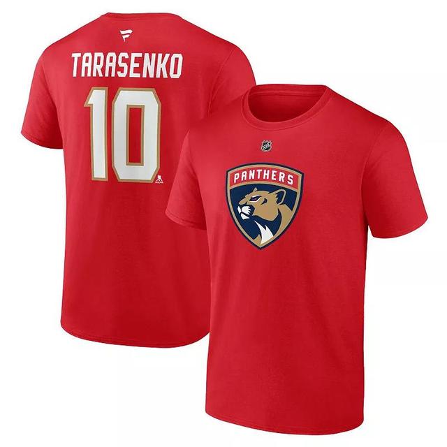 Mens Fanatics Branded Vladimir Tarasenko Red Florida Panthers Authentic Stack Name & Number T-Shirt Product Image