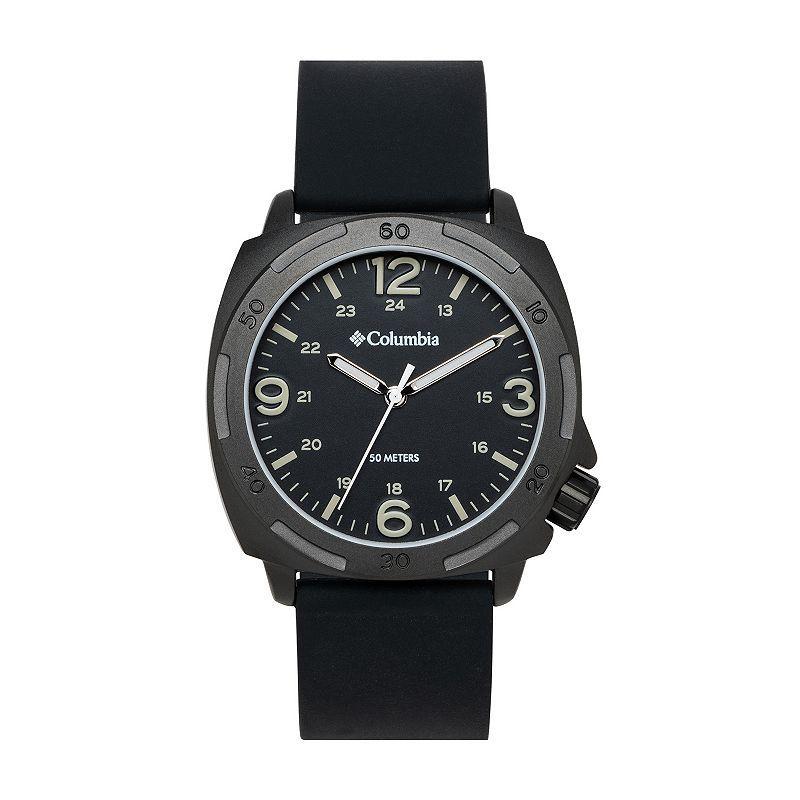 Mens Columbia Timing Sandblasted Silicone Strap Watch Black Product Image