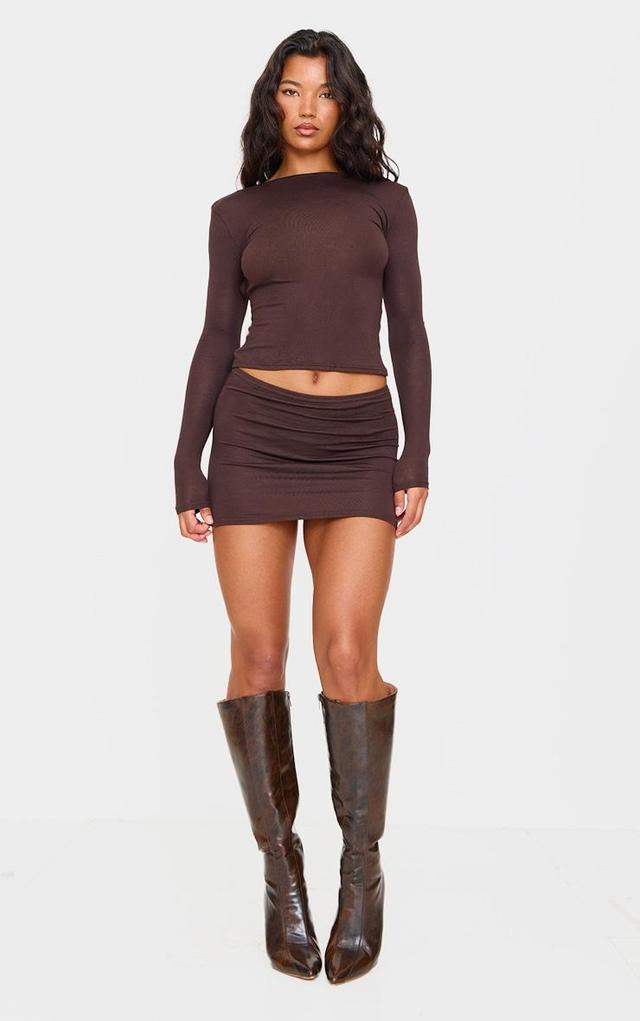 Cappuccino Jersey Low Waist Micro Mini Skirt Product Image