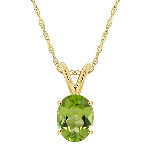 Celebration Gems 14k Gold Gemstone Pendant Necklace, Womens Peridot Product Image