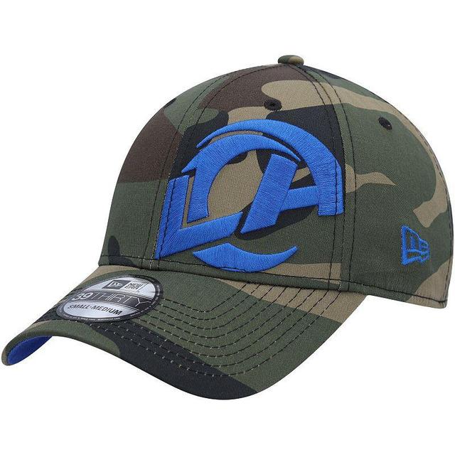 Mens New Era Camo Los Angeles Rams Punched Out 39THIRTY Flex Hat LAR Green Product Image