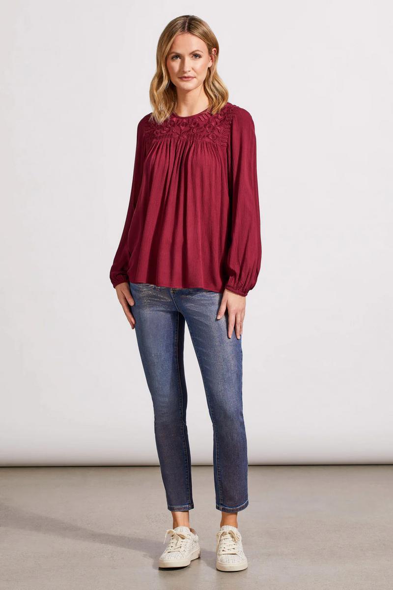 LONG SLEEVE BLOUSE WITH EMBROIDERY Product Image