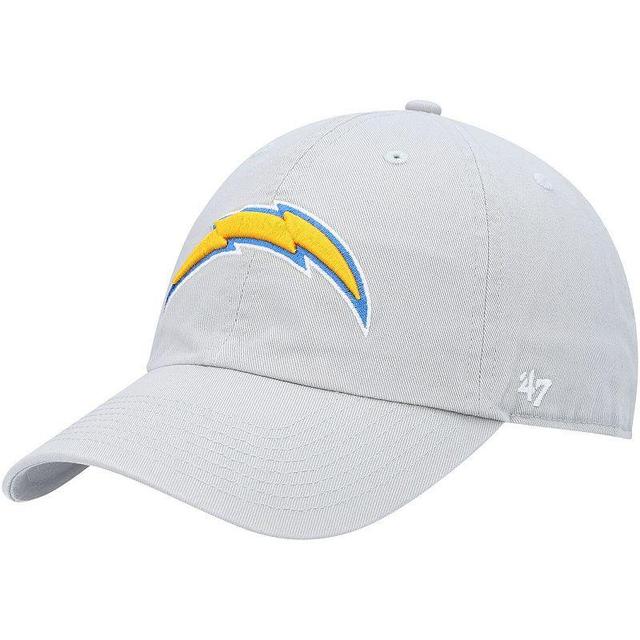 Mens 47 Gray Los Angeles Chargers Clean Up Adjustable Hat Product Image