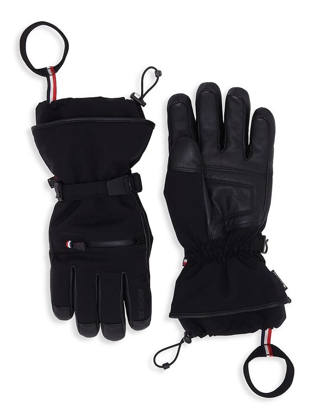 Moncler Grenoble Leather Trim Ski Gloves Product Image