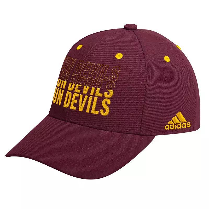 Mens adidas Maroon Arizona State Sun Devils Seasonal Half Font Adjustable Hat Product Image