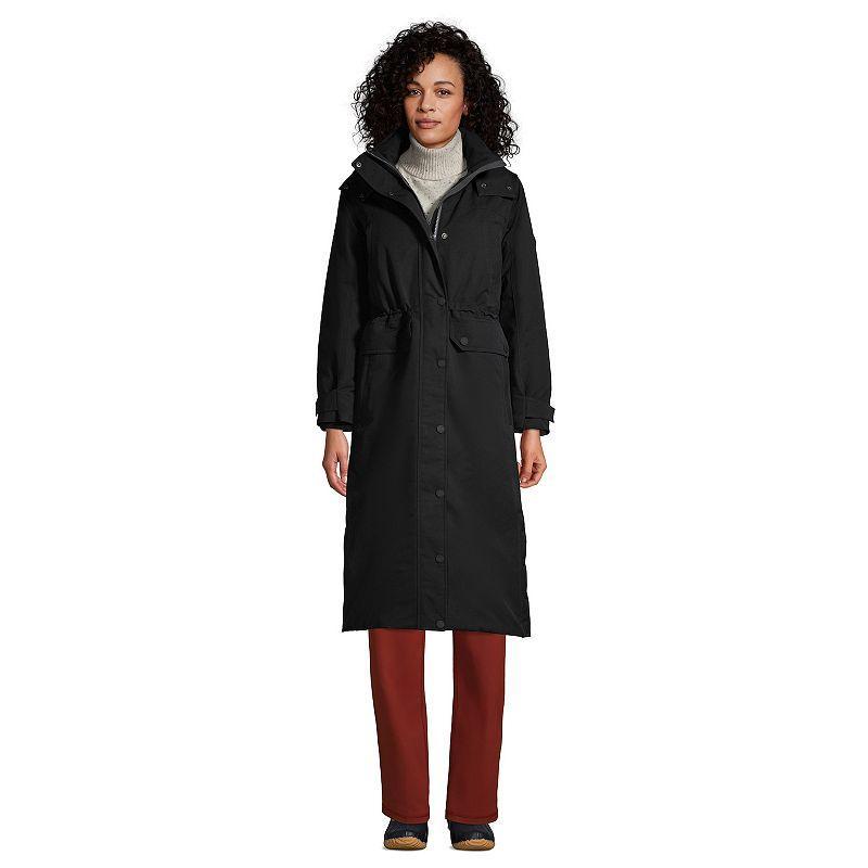 Petite Lands End Expedition Down Waterproof Long Winter Coat, Womens Dark Blue Product Image