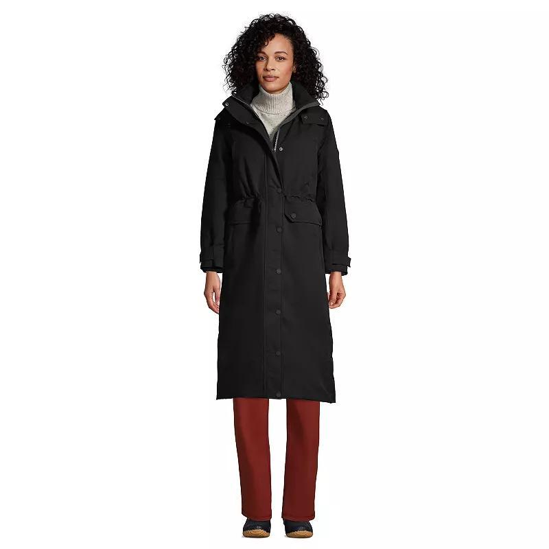 Petite Lands End Expedition Down Waterproof Long Winter Coat, Womens Dark Blue Product Image