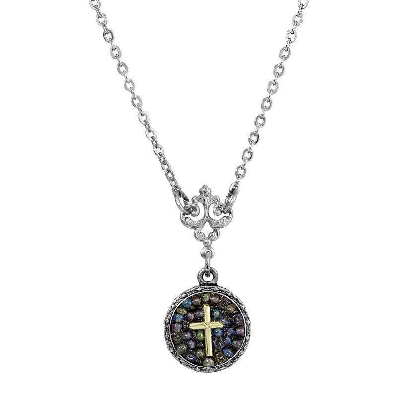 Symbols of Faith Round Beaded Cross Necklace, Womens, Multi Product Image