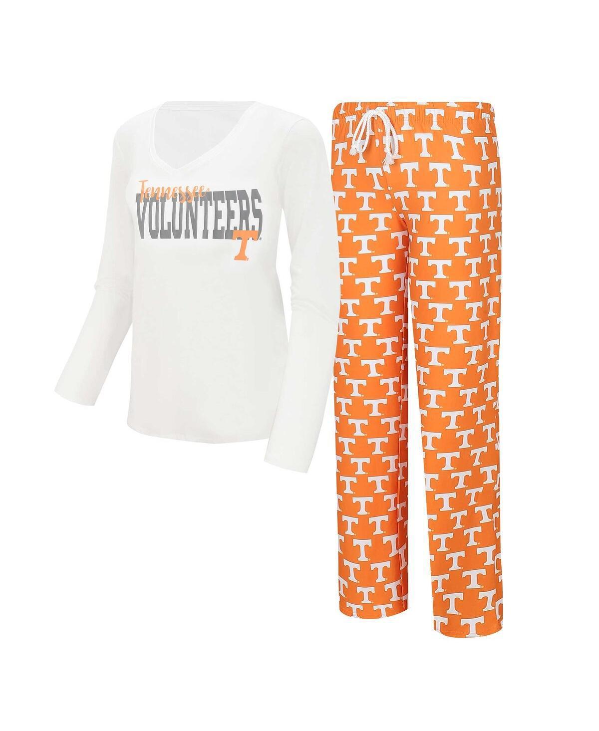 Womens Concepts Sport White Tennessee Volunteers Long Sleeve V-Neck T-shirt and Gauge Pants Sleep Set - White Product Image