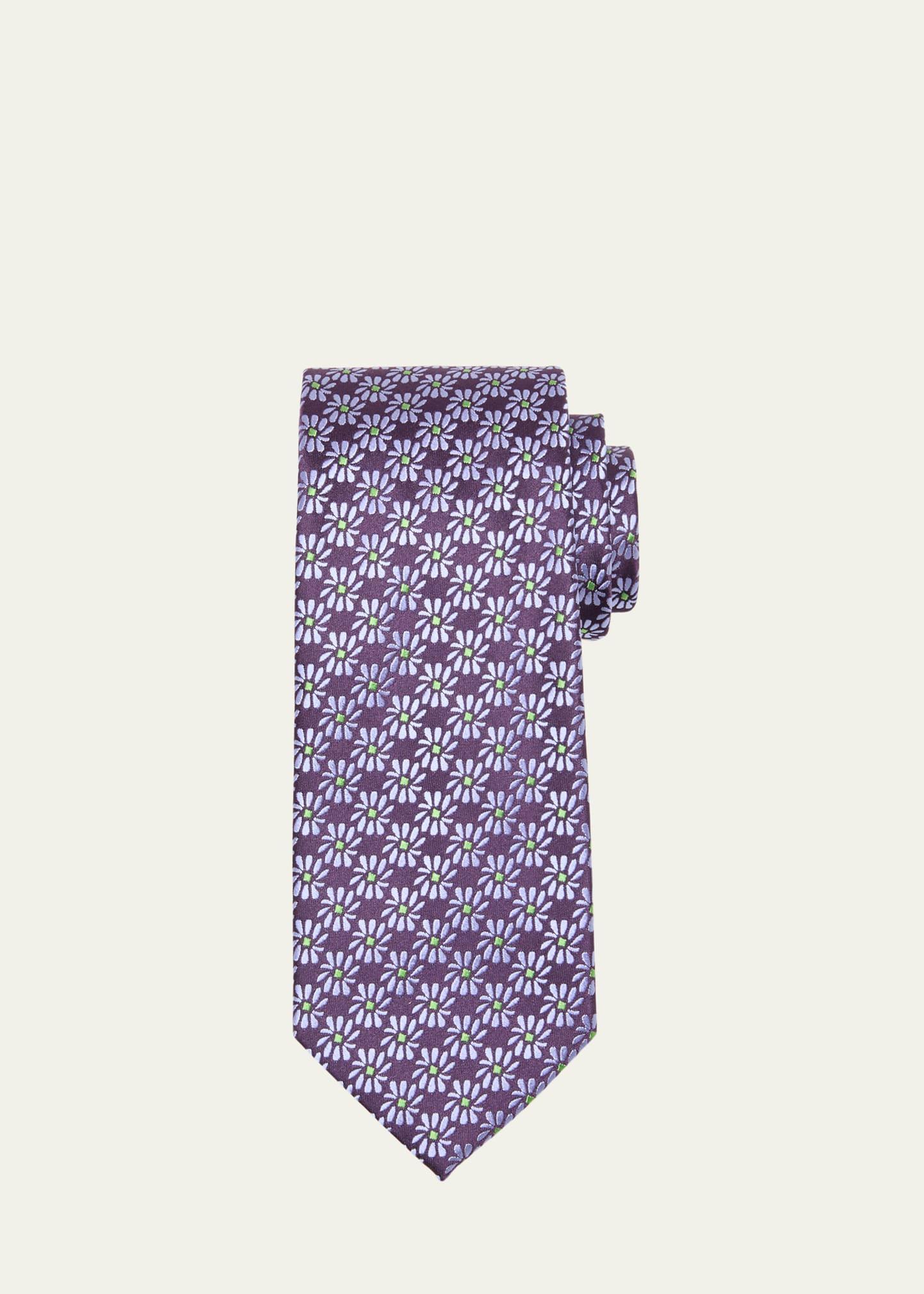 Mens Floral Jacquard Silk Tie Product Image