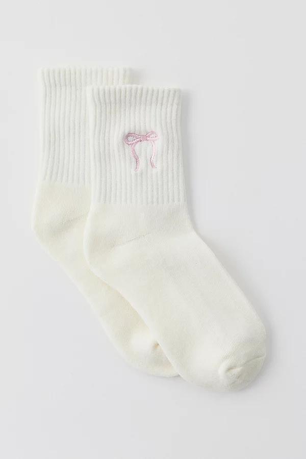 Bow Quarter Crew Sock Womens at Urban Outfitters Product Image