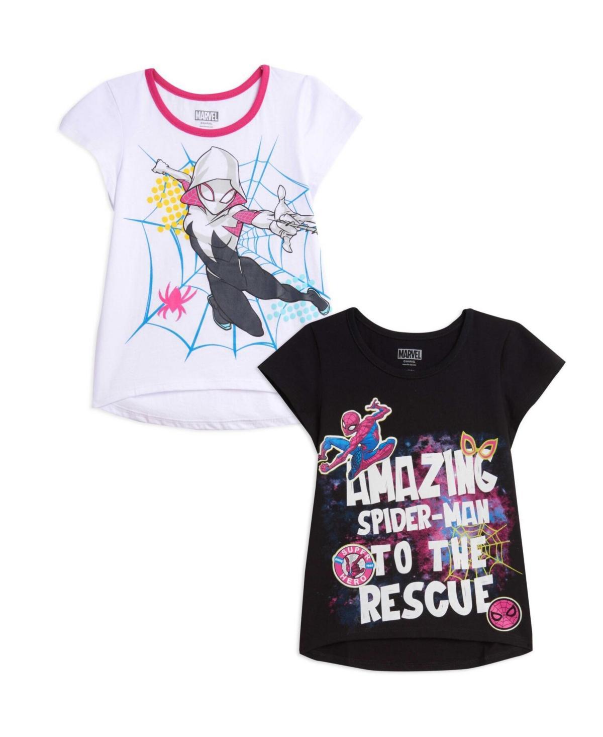 Marvel Girls Spider-Man Spider-Gwen Ghost Spider2 Pack T-Shirts to - White Product Image