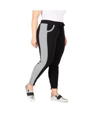 Womens Plus Size French Terry Contrast Side Panel Jogger Pants Product Image