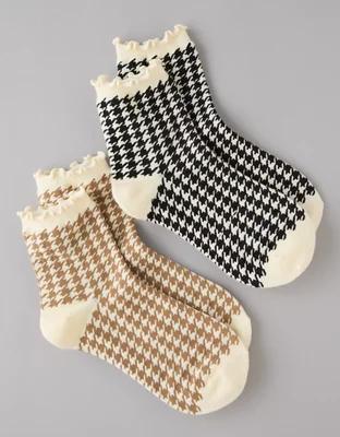 AE Gingham Boyfriend Socks 2-Pack Product Image