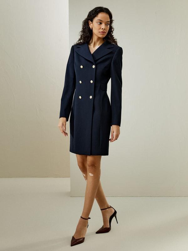 Tailored Double-Breasted Dress Coat Product Image