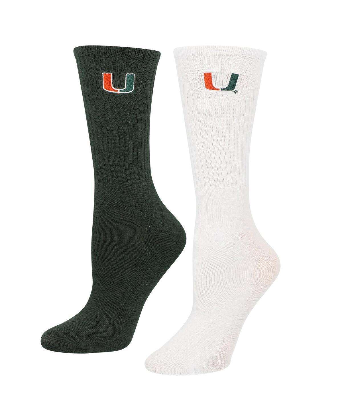 Womens ZooZatz Green Miami Hurricanes 2-Pack Quarter-Length Socks - Green Product Image