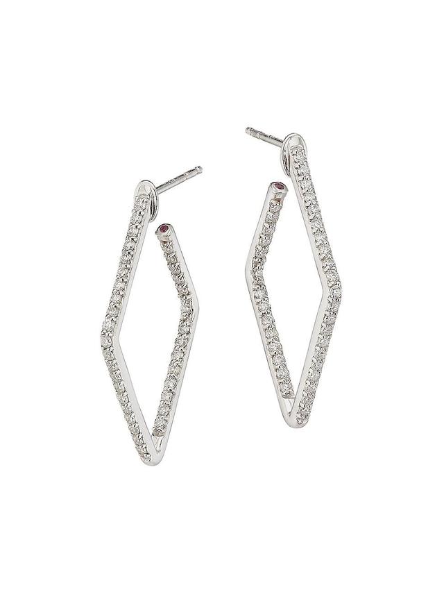 Roberto Coin Inside Out Diamond Square Hoop Earrings Product Image