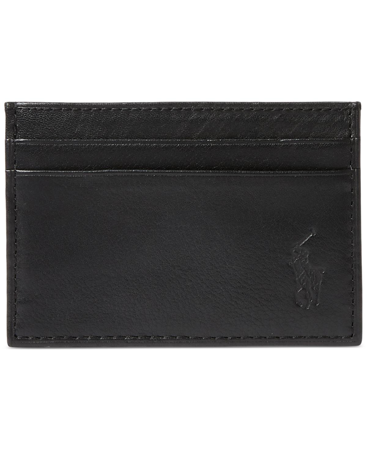 Polo Ralph Lauren Pebbled Leather Card Case With Money Clip Product Image