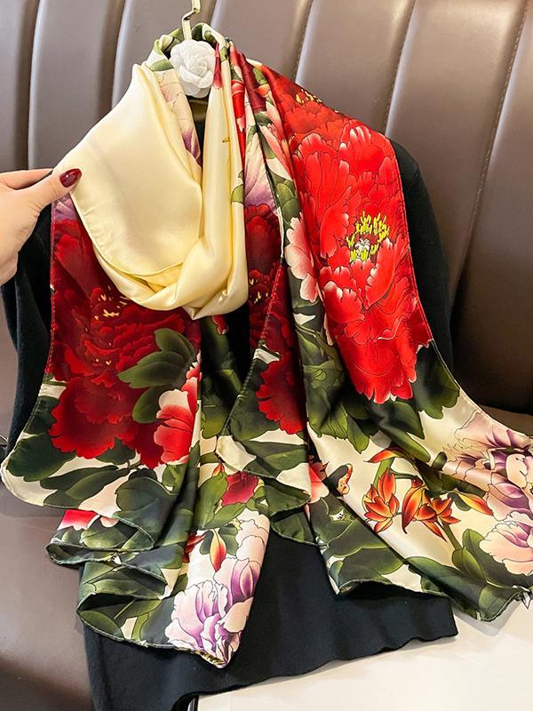 Flower Print Shawl&Scarf Product Image